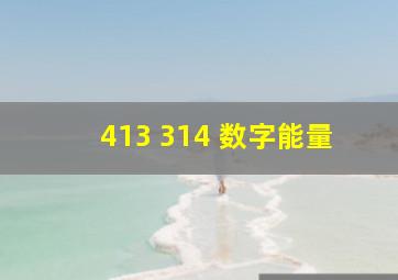 413 314 数字能量